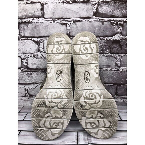 Sofft Maribel Pewter Leather Buckle Strappy Wedge Sandals Women’s Sz 10M US/42EU - Picture 7 of 16